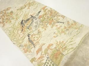 アンティーク　相良刺繍平安人物模様袋帯（材料）